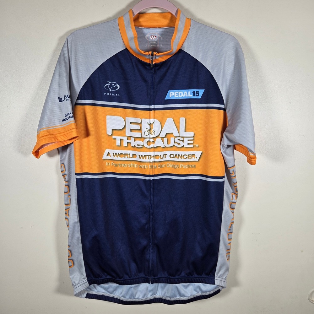 Primal Cycling Jersey Mens XL Blue Orange Pedal The Cause San Diego Padres SD
